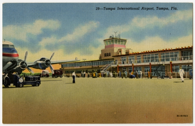 Postcard: Tampa International Airport, Douglas DC-4