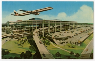 Image: postcard: Tampa International Airport, Delta Air Lines, Douglas DC-8