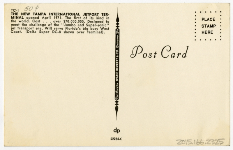 Image: postcard: Tampa International Airport, Delta Air Lines, Douglas DC-8