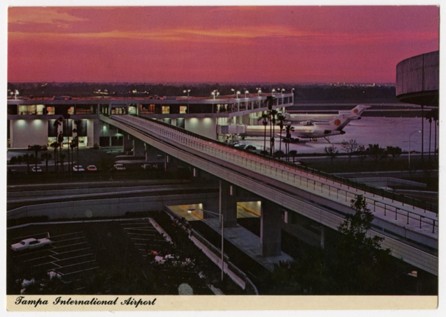 Postcard: Tampa International Airport, National Airlines, Boeing 727