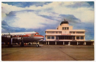 Image: postcard: Tocumen International Airport (Panama), Douglas DC-4, TACA International Airlines