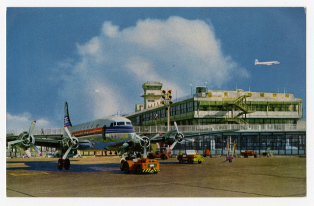 Postcard: Japan Air Lines, Douglas DC-6, Tokyo Haneda Airport