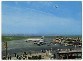 Image: postcard: JAL (Japan Air Lines), Douglas DC-8, Tokyo Haneda Airport