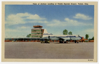 Image: postcard: Toledo Express Airport, United Air Lines, Convair