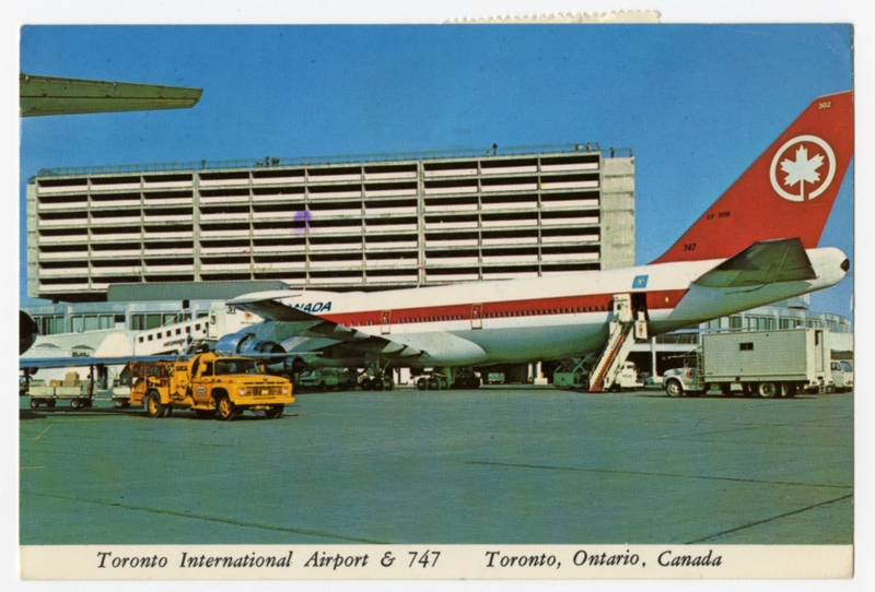 Image: postcard: Toronto International Airport, Air Canada, Boeing 747