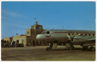 Image: postcard: Tulsa Municipal Airport, Continental Airlines, Convair 240