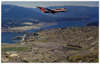 Image: postcard: Vancouver International Airport, Douglas DC-9, Air Canada