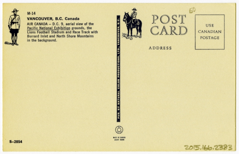 Image: postcard: Vancouver International Airport, Douglas DC-9, Air Canada