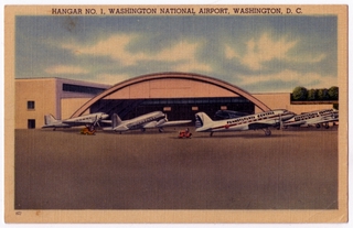 Image: postcard: Washington National Airport, Douglas DC-3, Pennsylvania Central