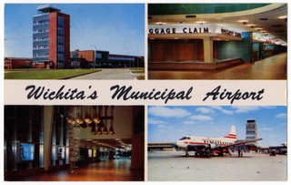 Image: postcard: Wichita Municipal Airport