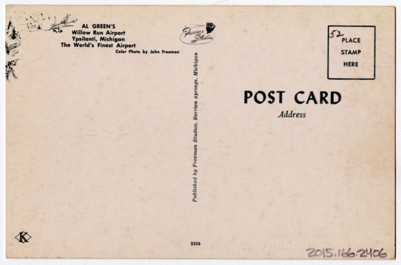 Image: postcard: Willow Run Airport (Ypsilanti), Northwest Airlines, Boeing 377 Stratocruiser