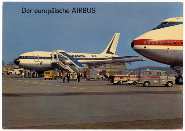 Postcard: Zürich-Kloten Airport, Airbus A300, Air France