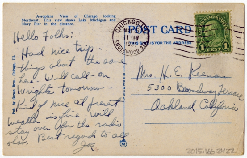 Image: postcard: Ford Tri-Motor, Chicago