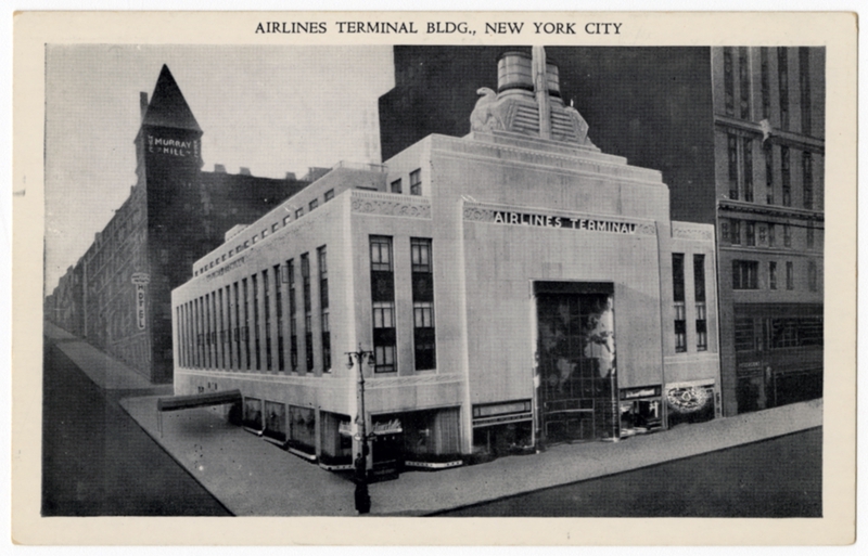 Image: postcard: Airlines Terminal Building, New York City