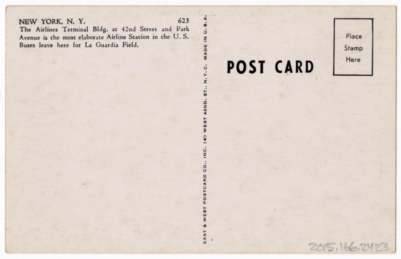 Image: postcard: Airlines Terminal Building, New York City