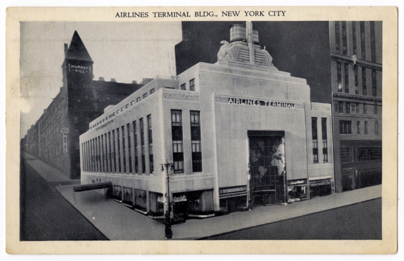 Image: postcard: Airlines Terminal Building, New York City
