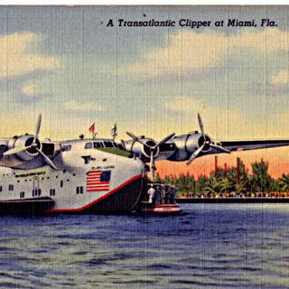 Image #1: postcard: International Air Terminal (Miami), Pan American Airways, Boeing 314