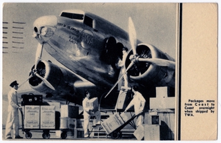 Image: postcard: TWA, Douglas DC-3