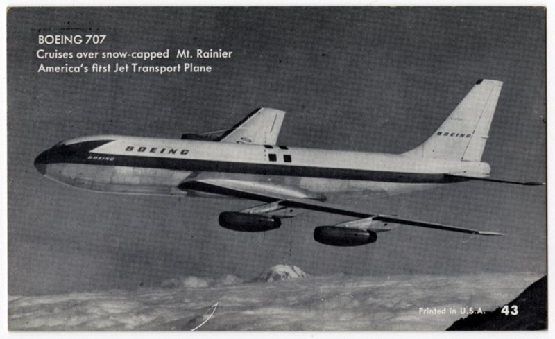 Image: postcard: Boeing 707, Mt. Rainier