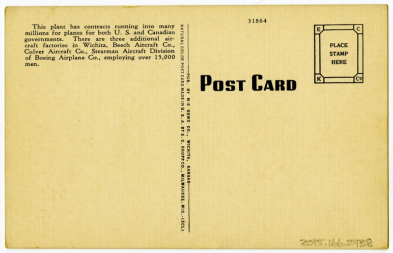 Image: postcard: Cessna Aircraft Plant, Wichita