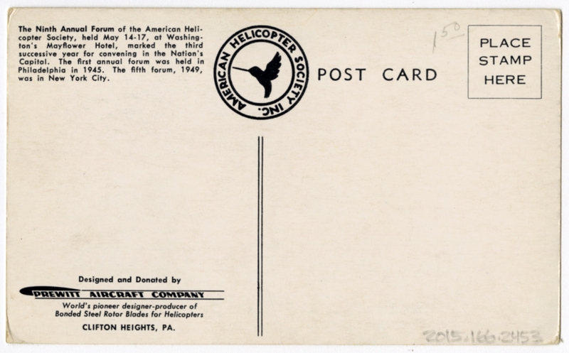 Image: postcard: Washington, DC, with shadow of helicopter 