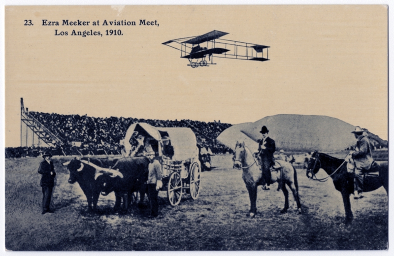 Image: postcard: Louis Paulhan, Farman Biplane, Los Angeles, 1910