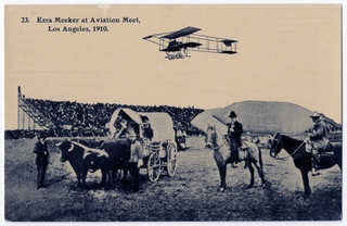 Image: postcard: Louis Paulhan, Farman Biplane, Los Angeles, 1910