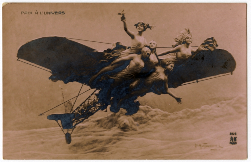Image: postcard: Aircraft with female figures