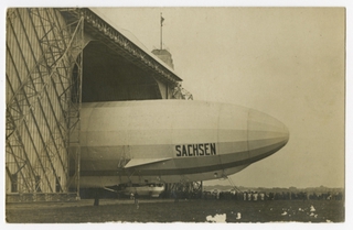Image: postcard: Zeppelin airship Sachsen