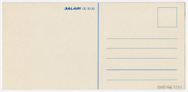 Image: postcard: Balair, McDonnell Douglas DC-10-30