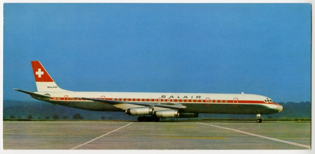 Postcard: Balair, Douglas DC-8-63