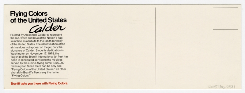 Image: postcard: Braniff International, Boeing 727