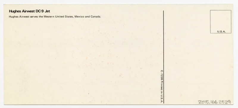 Image: postcard: Hughes Airwest, Douglas DC-9