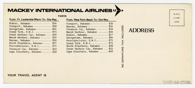 Image: postcard: Mackey International Airlines, Convair 440