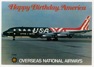 Image: postcard: Overseas National Airways, Douglas DC-8-32