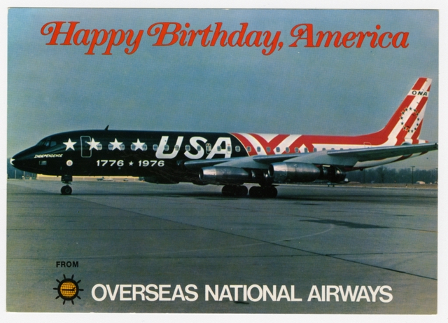 Postcard: Overseas National Airways, Douglas DC-8-32