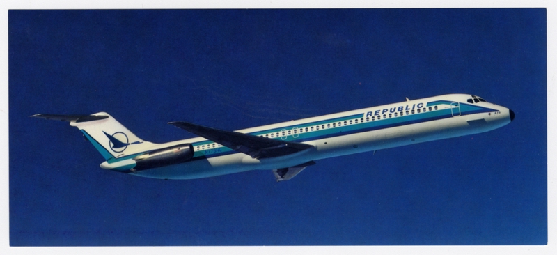 Image: postcard: Republic Airlines, Douglas DC-9-50