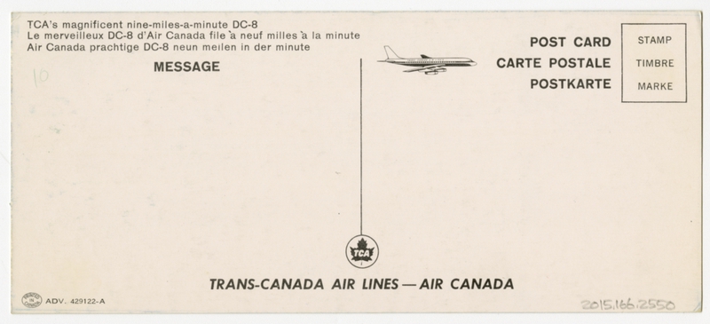 Image: postcard: Trans-Canada Air Lines (TCA), Douglas DC-8