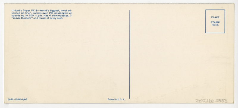 Image: postcard: United Air Lines, Douglas DC-8