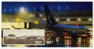Image: postcard: Düsseldorf Airport, Lufthansa Boeing 737-100