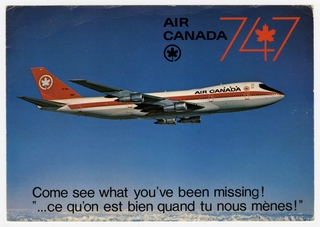 Image: postcard: Air Canada, Boeing 747