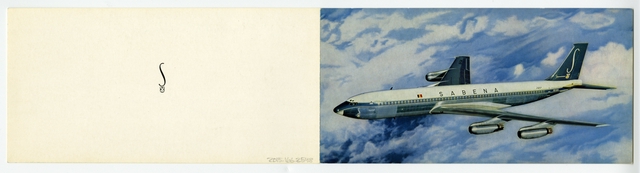 Postcard: Sabena Belgian Airlines, Boeing 707