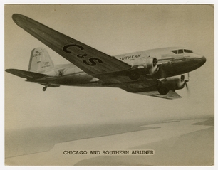 Image: postcard: Chicago and Southern Air Lines (C&S), Lockheed Electra 12A