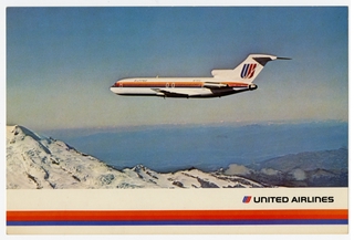 Image: postcard: United Airlines, Boeing 727