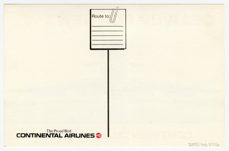 Image: postcard: Continental Airlines