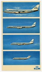 Image: postcard: KLM (Royal Dutch Airlines), Boeing 747B, DC-8-63, Douglas DC-8, Douglas DC-9