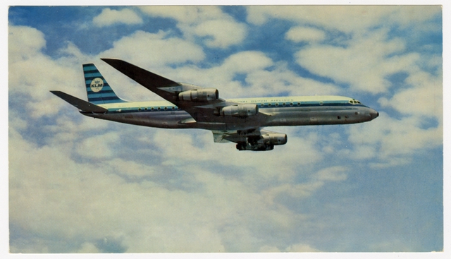 Postcard: KLM (Royal Dutch Airlines), Douglas DC-8