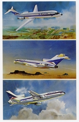 Image: postcard: Delta Air Lines, various airplanes