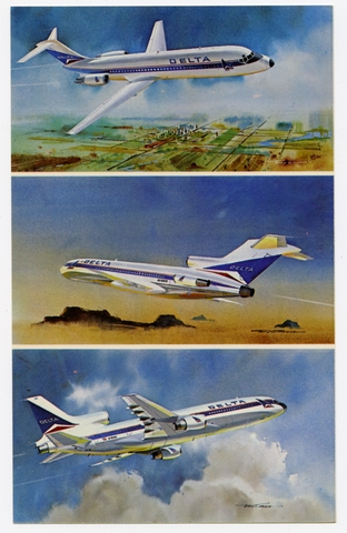 Postcard: Delta Air Lines, various airplanes