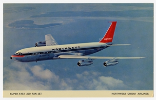 Image: postcard: Northwest Orient Airlines, Boeing 320